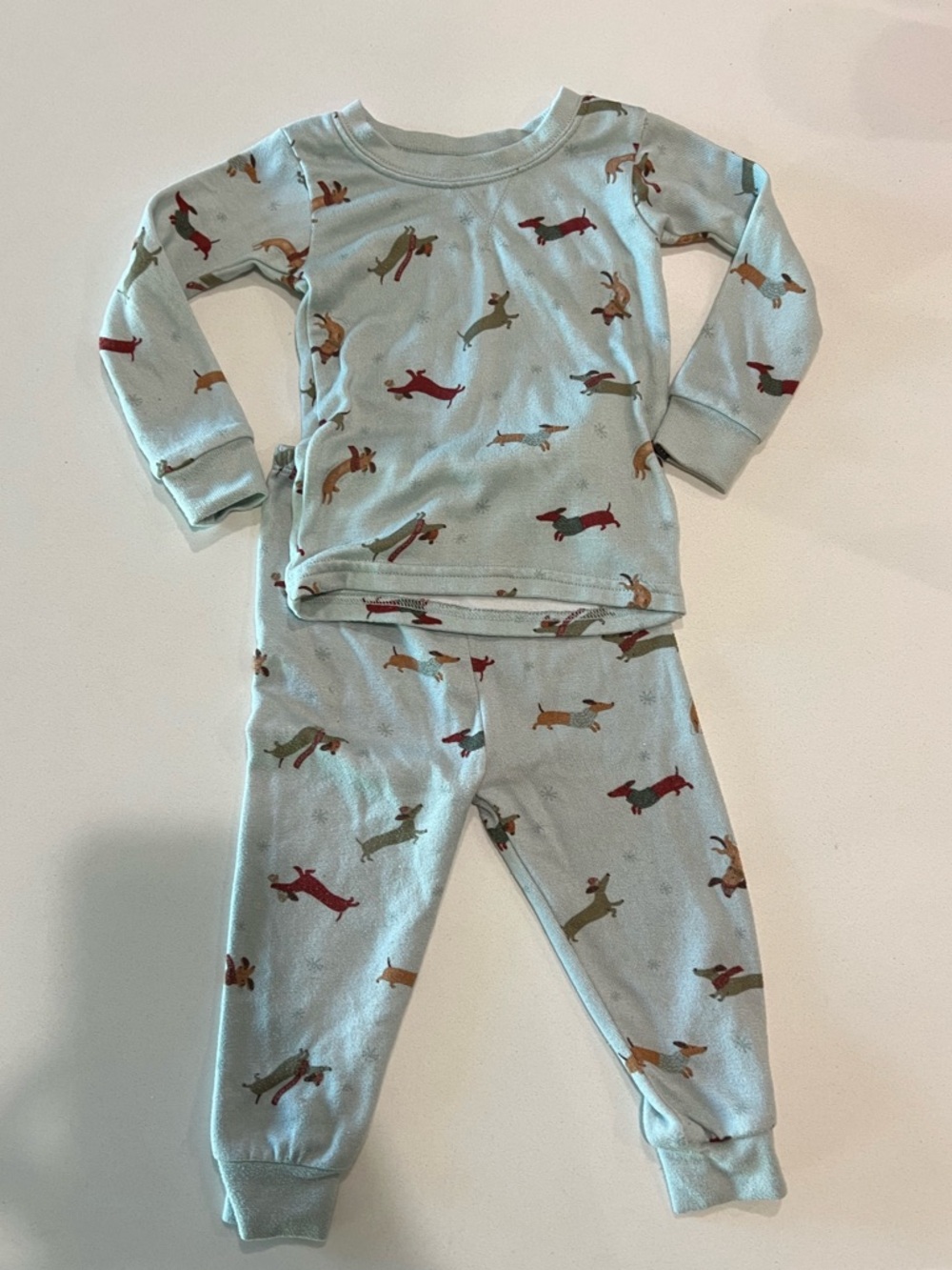 Gerber Light Blue Dachshund Print Pajama Set